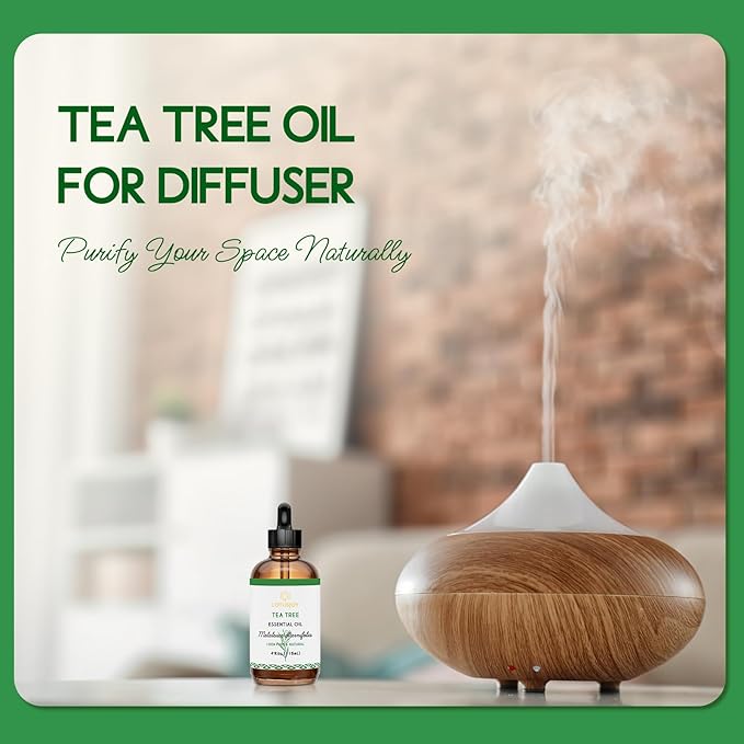 LOTUSJOY Tea Tree Oil for Skin, Hair, Nails, Foot Soak, Spray, 4 Oz