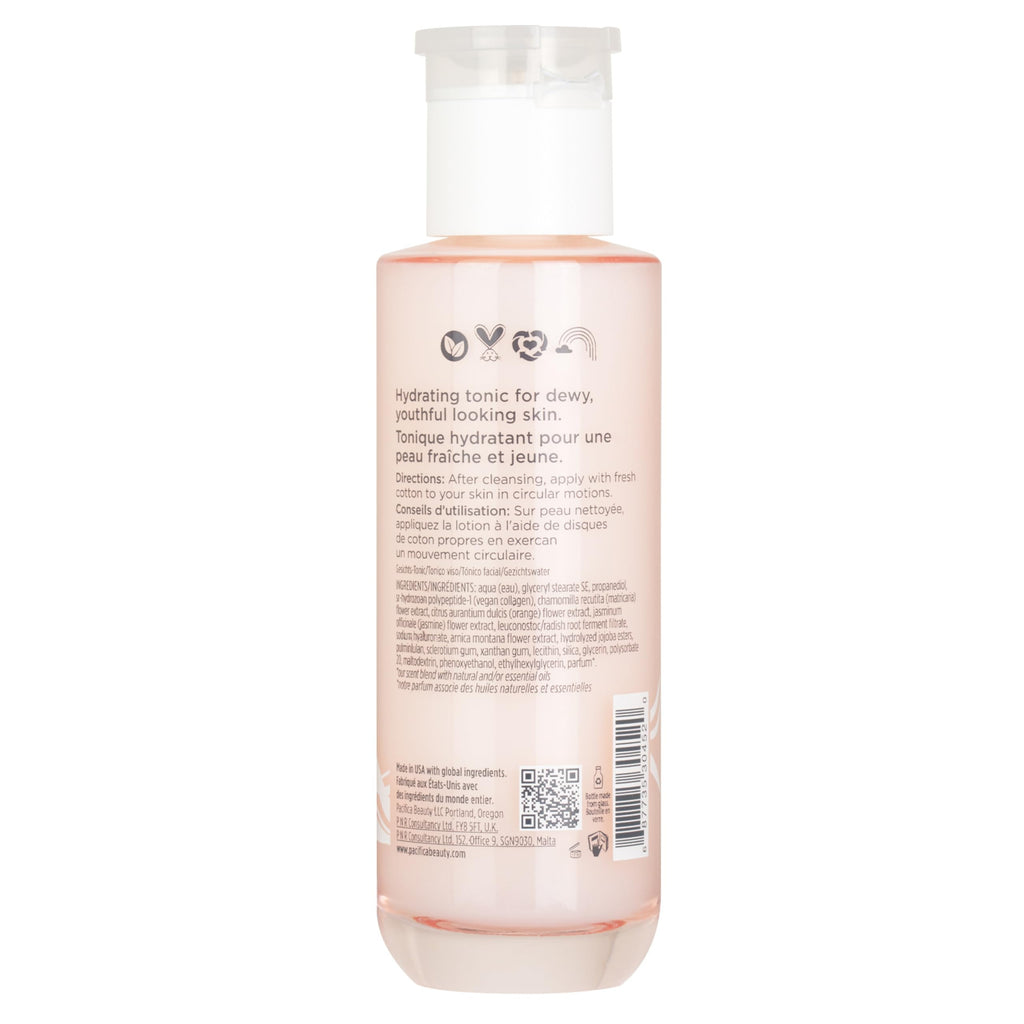 Pacifica Vegan Collagen Hydrating Milk Tonic – Alcohol-Free Milky Toner & Essence Moisturizing Vegan Collagen Face Tonic w/Hyaluronic Acid, Chamomile Jasmine All Skin Types Vegan Dermatologist Tested