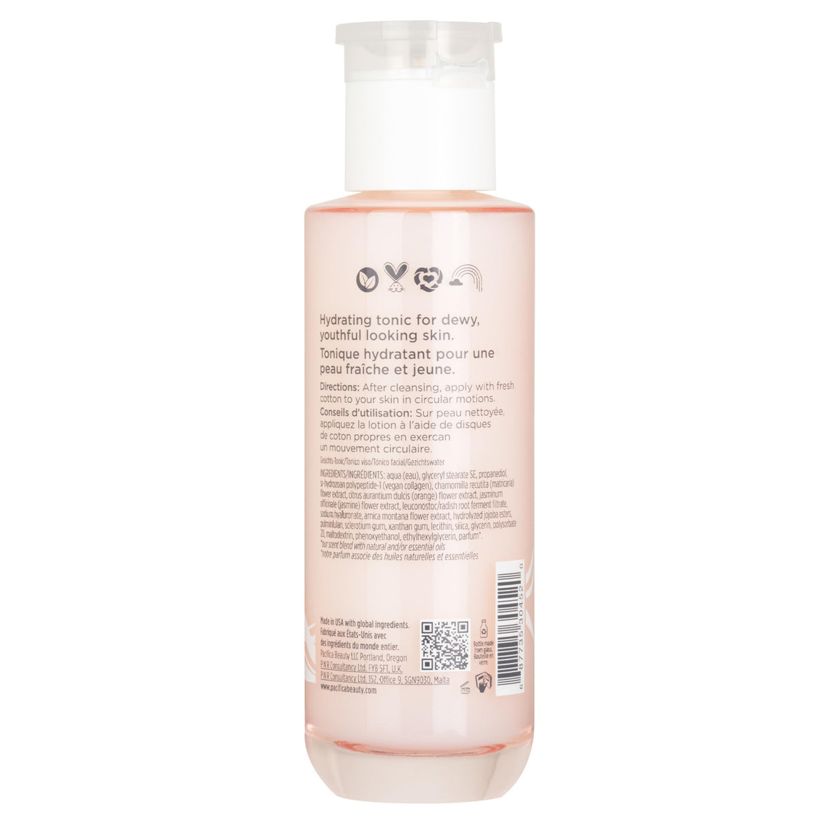 Pacifica Vegan Collagen Hydrating Milk Tonic – Alcohol-Free Milky Toner & Essence Moisturizing Vegan Collagen Face Tonic w/Hyaluronic Acid, Chamomile Jasmine All Skin Types Vegan Dermatologist Tested