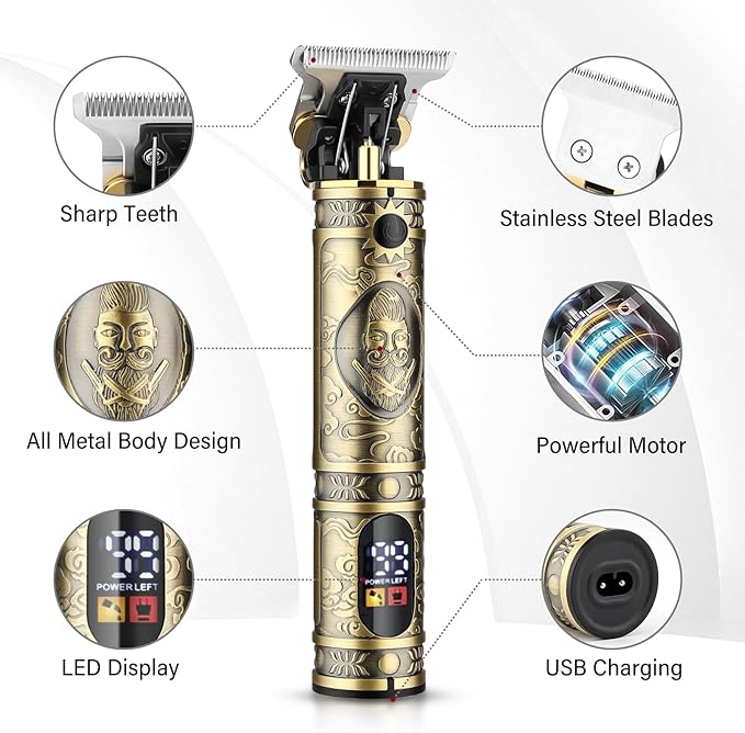 GSKY Hair Clippers for Men, Professional Barber Clippers and Trimmers Set