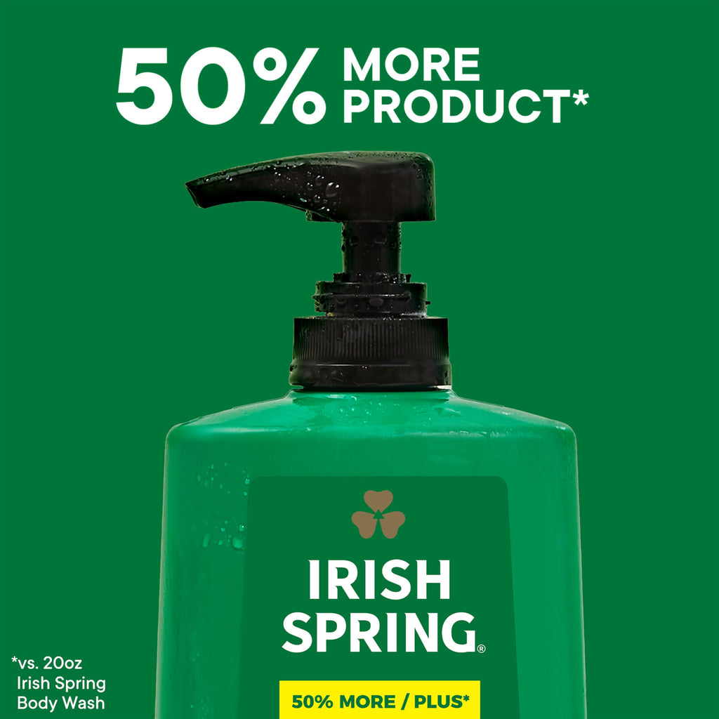 Irish Spring Active Scrub Body Wash for Men, Cool Fresh Scent, 887 mL