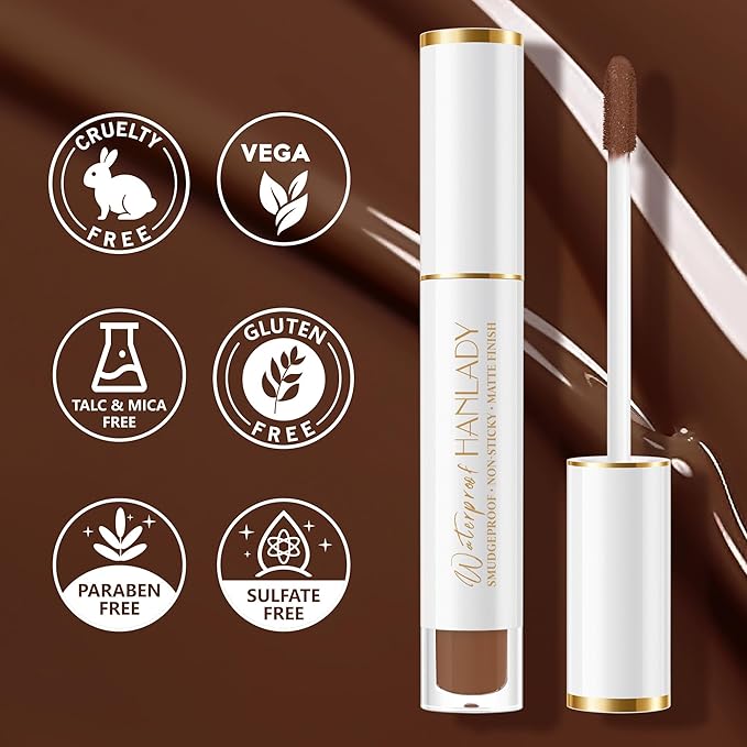HANLADY Brown Lipstick Long Lasting Lipsticks for Women Smudgeproof