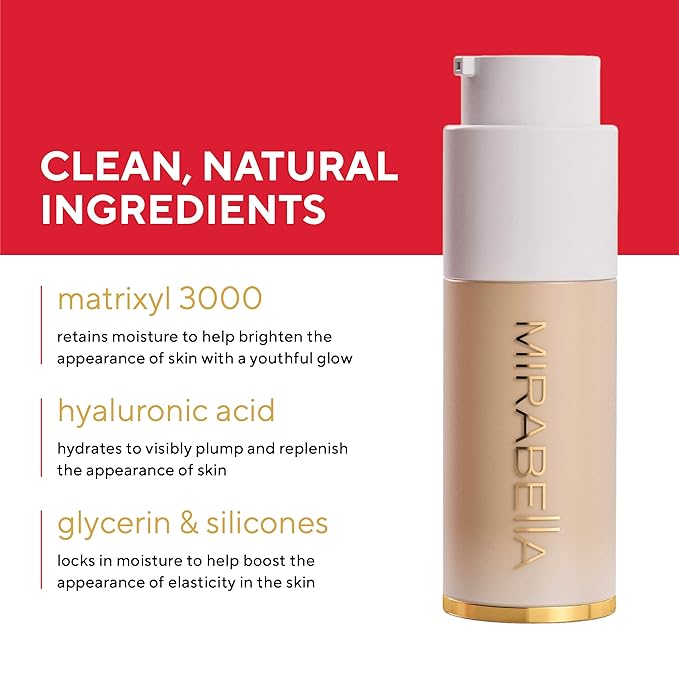 MIRABELLA - Invincible for All HD Liquid Foundation, Moisturizing Face Products for All Skin Types, Full-Coverage Lightweight Foundation Makeup, Moisturizing & Hydrating Beauty Care, Medium M150