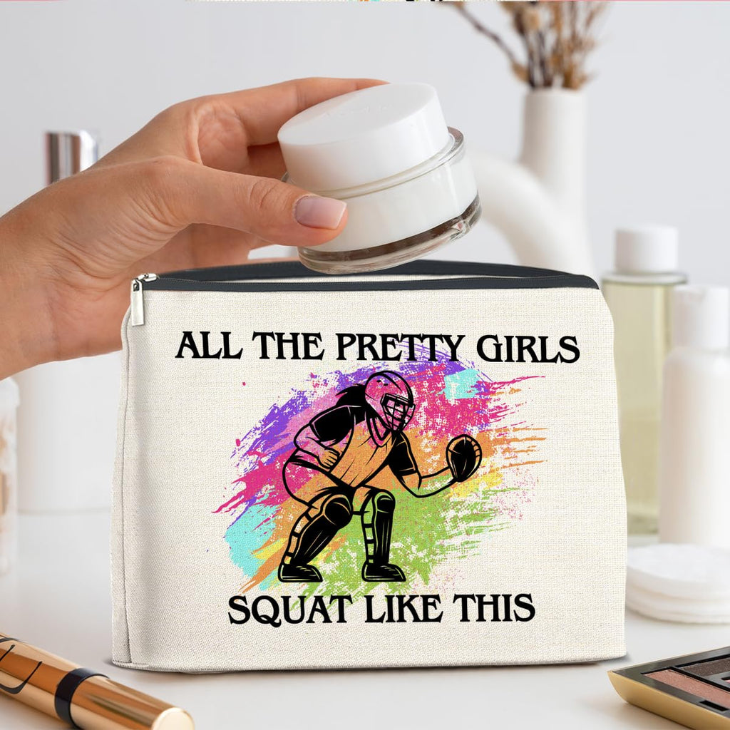 UPNEGE Softball Catcher Makeup Bag Gifts for Women Teens
