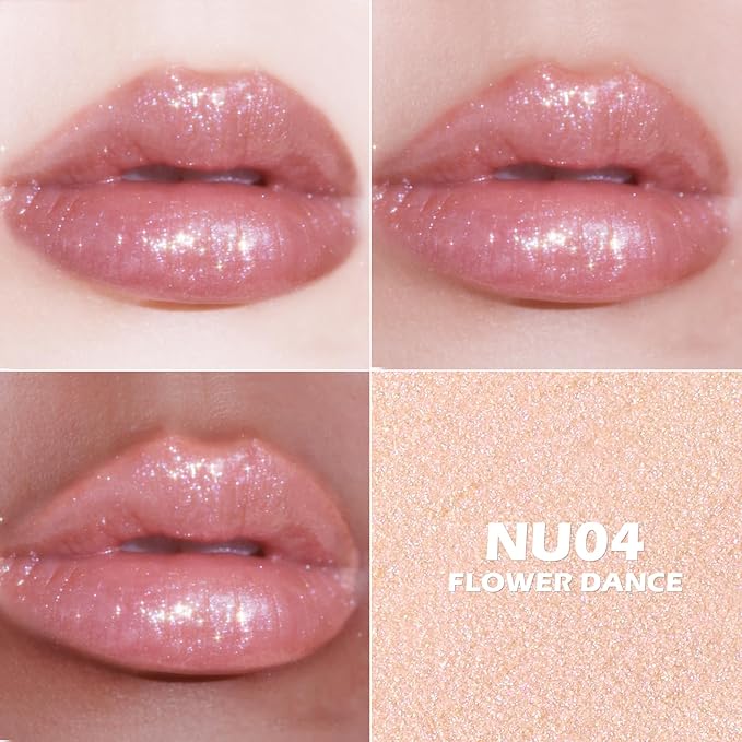 FOCALLURE Diamond Shimmer Lipstick, Pearly Metallic Finish, Moisturizing Sparkly Glitter Lip Color, Long Lasting, Independence Day Gift, Flower Dance