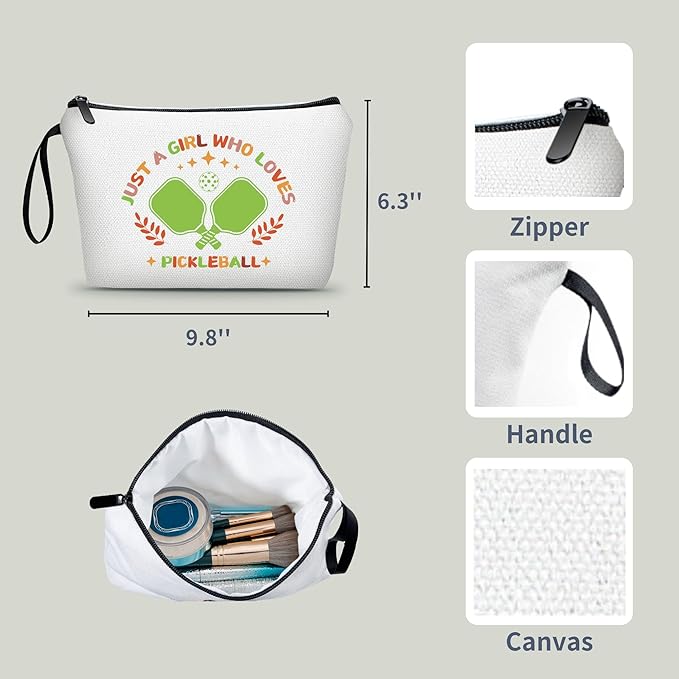 ARIOSEY Pickleball Gifts for Women,Pickleball Lover Gifts,Pickleball Accessories Women,Pickleball Cosmetic Makeup Bag,Pickleball Party Gifts,Birthday Gifts for Teen Girls