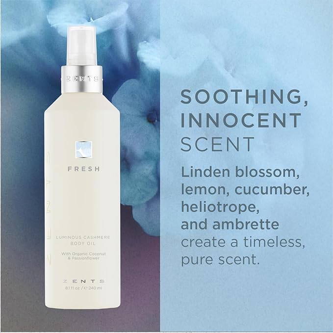 Zents Luminous Cashmere Body Oil (Fresh Fragrance) 8 fl oz