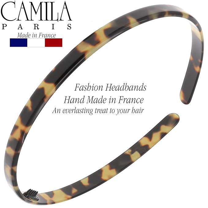 Camila Paris CP3469 French Headband for Women, Handmade Tokyo, Strong Hold Grip Women's Hair Band, Ligth and Very Flexible, No Slip Durable Styling Girls Hair Accessories, Made in France