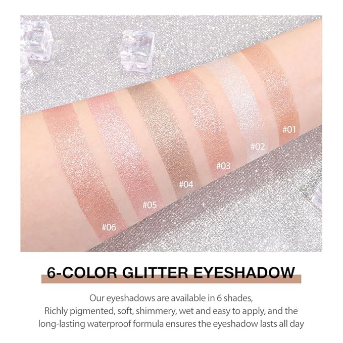 CAKAILA Champagne Pink Rose Monochrome Shimmer Eyeshadow Palette Makeup,Long Lasting Naturing-Looking Lightweight Glitter Single Eyeshadow,Neutral Powde Eye Shadow for Older Women