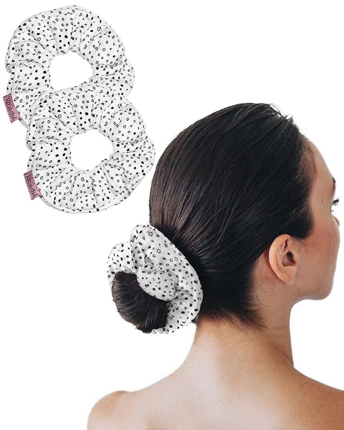 Kitsch Microfiber Quick-Dry Hair Towel Scrunchie - Micro Dot, 2pcs