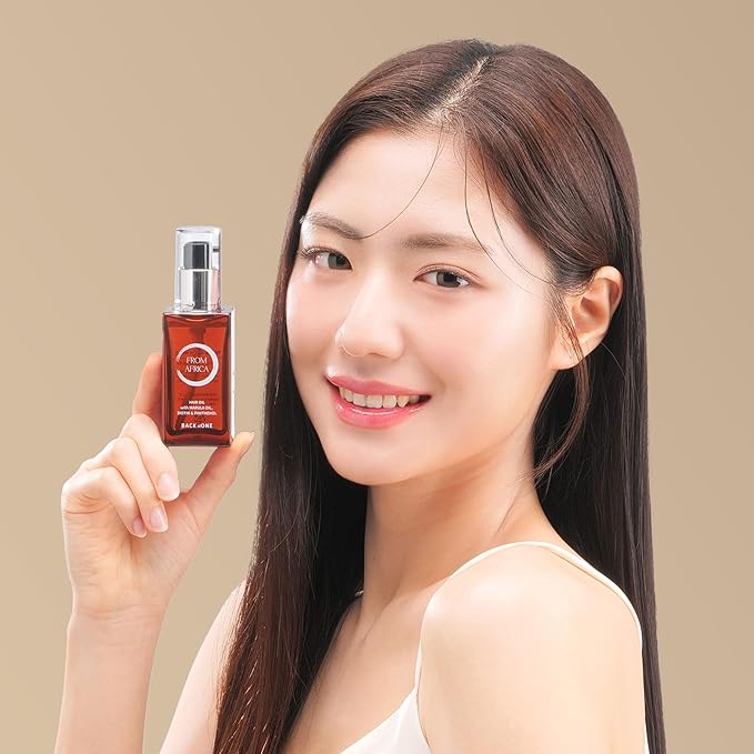 Korean-Inspired Hair Oil with Marula Oil & Biotin– Lightweight Leave-In Conditioner for Damaged, Frizzy Hair– Panthenol Nourishing Formula, 1.62 fl. oz.