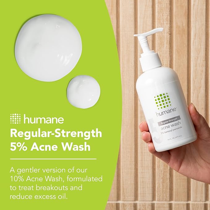 humane Benzoyl Peroxide Acne Face Wash - Non-Foaming - 5% Regular-Strength