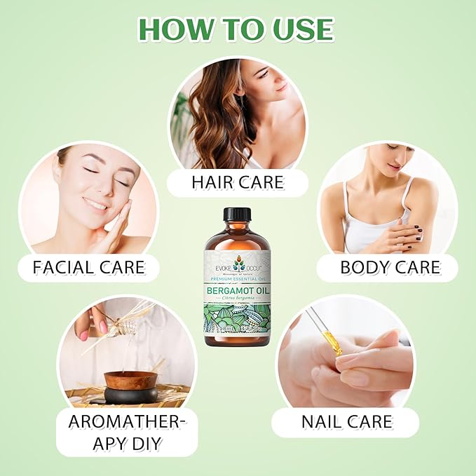 EVOKE OCCU Bergamot Essential Oil for Diffuser Skin & Relaxation