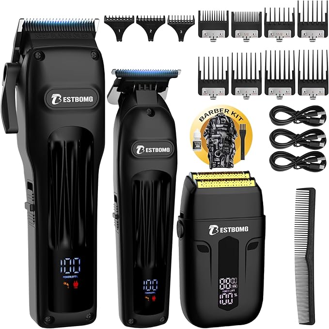 BESTBOMG® Hair Clippers for Men, Clipper, Trimmer & Shaver Set, BS-808A
