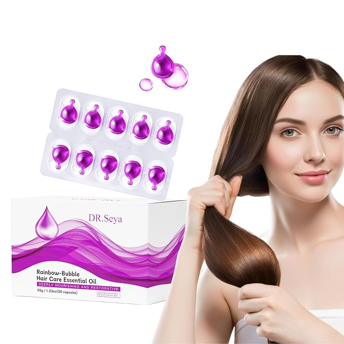 DR.Seya Hair Oil Capsules (50 Count) with Argan Oil & Jojoba Oil, Moisturizing Hair Treatment Oil for Dry Frizzy Damaged Hair, Nourishing Hair Serum Capsules for All Hair Types
