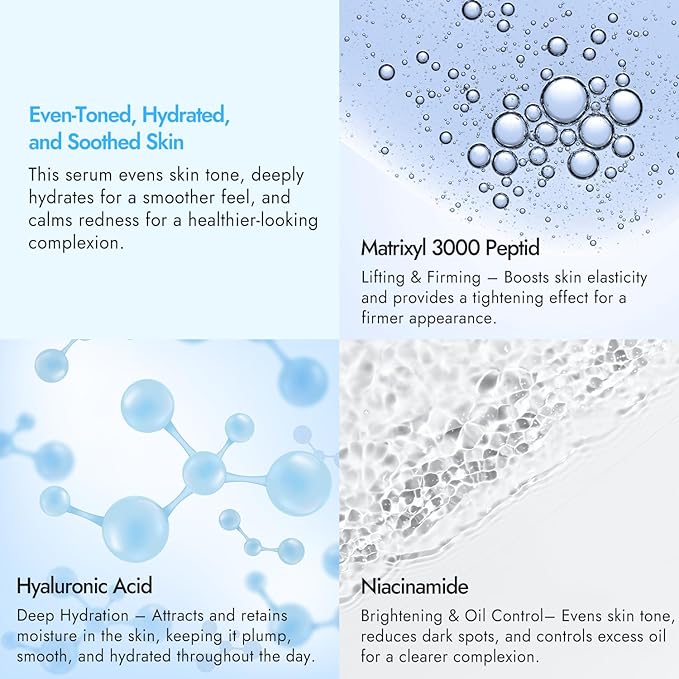 Epielle Complex Hyaluronic Acid + Peptides Serum 3 fl.oz, Glowing and Firming Formula for Uneven Tone & Enlarged Pores, Anti-Aging for Face, Korean Skin Care