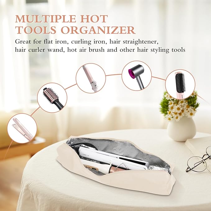 Suafrnut Professional Heat Resistant Hot Hair Tools Organizer Bag