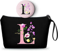 SEAMOON A-Z Personalized Gifts for Women, Makeup Bag Small with Mirror, L