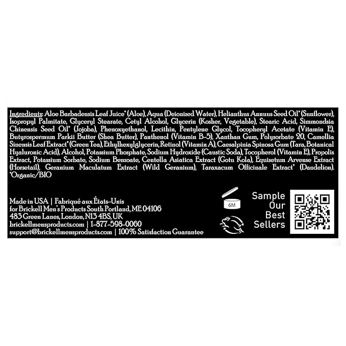 Brickell Men's Retinol Face Moisturizer Cream For Men, Anti-Wrinkle Face Night Cream with Retinol, Hyaluronic Acid, and Vitamin E To Reduce Fine Lines and Even Skin Tone, Fragrance-Free, 2 Ounce