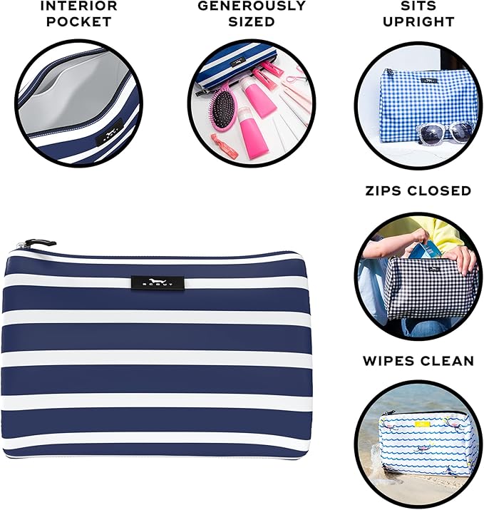 SCOUT Packin' Heat Cosmetic Bag - Toiletry Travel Bag - Nantucket Navy