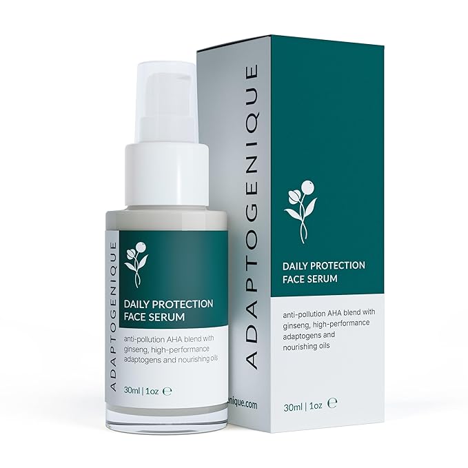 Adaptogenique Daily Protection Face Serum, Powerful Multi-Functional Treatment: Protects from Pollution, Fights Wrinkles, Brightens & Hydrates | With Natural AHA, Adaptogens and Nourishing Oils | 30ML