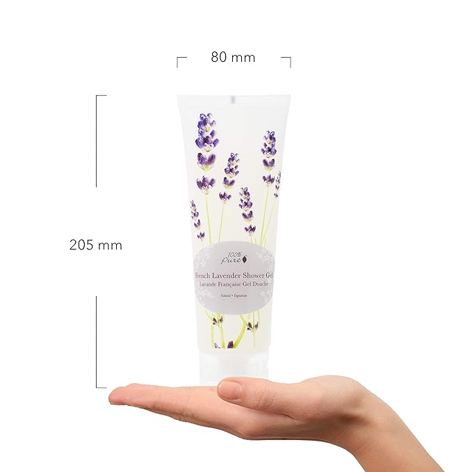 100% PURE French Lavender Shower Gel Natural Foaming & Hydrating Body Wash