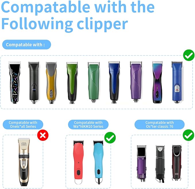 MEMIRY Size 4FC+5FC+7FC Detachable Dog Grooming Blades, Compatible with Andis, Oster A5, Wahl KM10 Series Clippers, Silver (3 Packs)