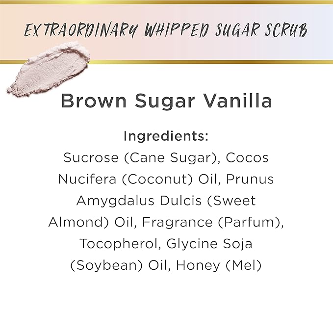 LALICIOUS Brown Sugar Vanilla Exfoliating & Moisturizing Body Scrub | Coconut Oil | Pre-Shave Scrub for Ingrown Hairs & Razor Bumps | Gently Buffs & Smooths Sensitive Skin | No Parabens Large 16oz