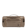Lug Trolley Medium Cosmetic Case for Travel – Multiple Zipper Compartments, Wipeable Interior, 100% Polyester – METALLIC WALNUT
