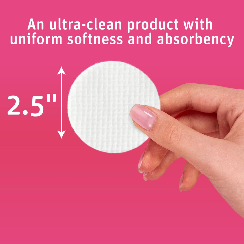 Simply Soft Hypoallergenic Exfoliating Dual Textured Cotton Rounds Pads, 80 Count (Pack of 6)
