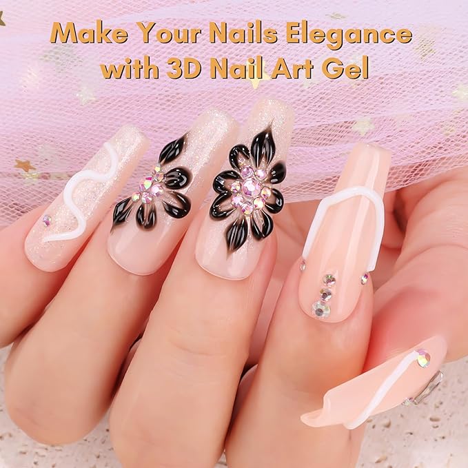 Makartt 3D Nail Gel, 2 Pcs 15g Nail Sculpting Gel for Molding and Drawing
