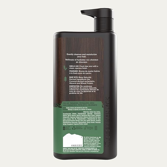 Every Man Jack Men's Shampoo & Conditioner 2-in-1, Pacific Cypress, 24 oz