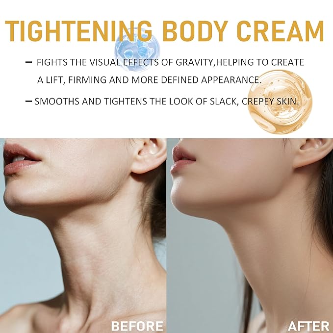 Oyshriola Champagne Body Firming Cream,Lift Body Creme,Skin Moisturizer Tightens,Anti Aging Firming Lotion,Hydrating Legs and Arms 8 Fl oz (1Pcs,Vanilla)