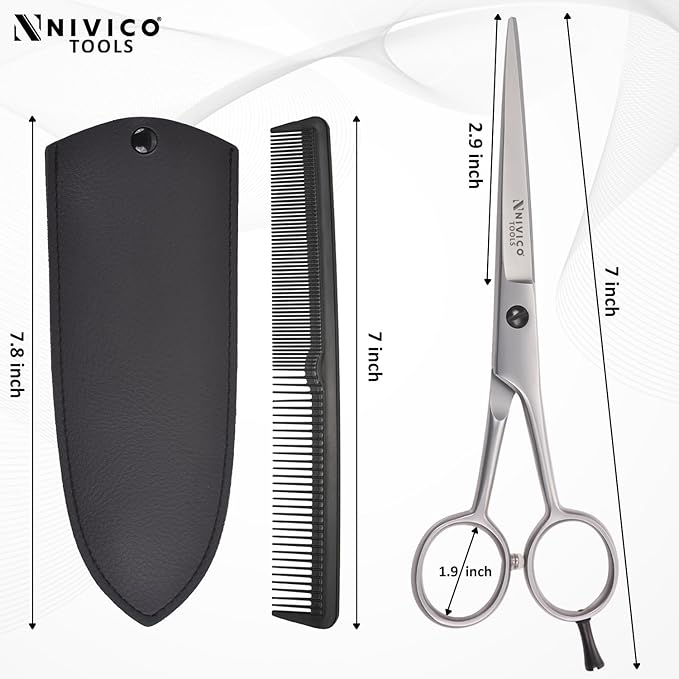 Nivico Tools Super Cut Barber Scissor - Professional Hairdressing Scissors, Premium Stainless Steel Hair Cutting Shears with Precision Adjustment Dial - Ergonomic Salon-Grade Shears for Men & Women