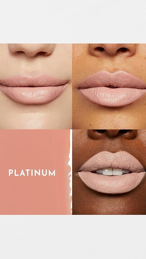 Lawless Women's Forget the Filler Lip-Plumping Line-Smoothing Satin Cream Lipstick, Platinum, 0.1 Ounce
