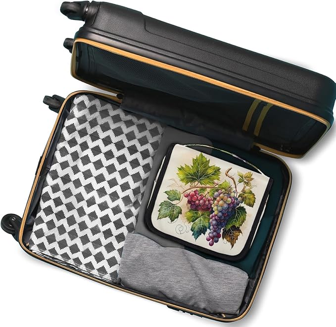 YoYoYuchong Travel Toiletry Bag for Women & Men Colorful Fruit Grapes Hanging Cosmetic Organizer Portable Waterproof Makeup Case Make Up Bag with Compartments Travel Essentials for Bathroom Shower