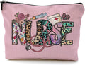 QGFM Nurse Makeup Bags,Nurse Gifts for Women,Nurse Cosmetic Bags With Zipper,Nurse Gifts for Nursing Student,Student Nurse Gifts(Pink)