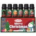 WUSEONY Christmas Fragrance Oils Set, Essential Oils for Diffusers Home, Aromatherapy Oils Gift for Candle Making - Christmas Tree, Apple Cinnamon, Gingerbread, Candy Cane, Sugar Cookie, Hot Chocolate