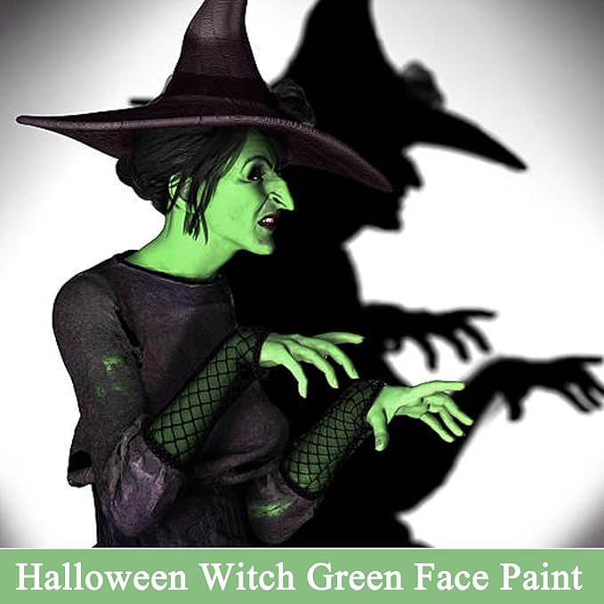 MEICOLY Lime Green Face Body Paint Stick,St Patricks Day Accessories Face Paint,Elphaba Green Face Paint,Body Paint for Halloween SFX Cosplay Witch Makeup,Hunting Camo Paint