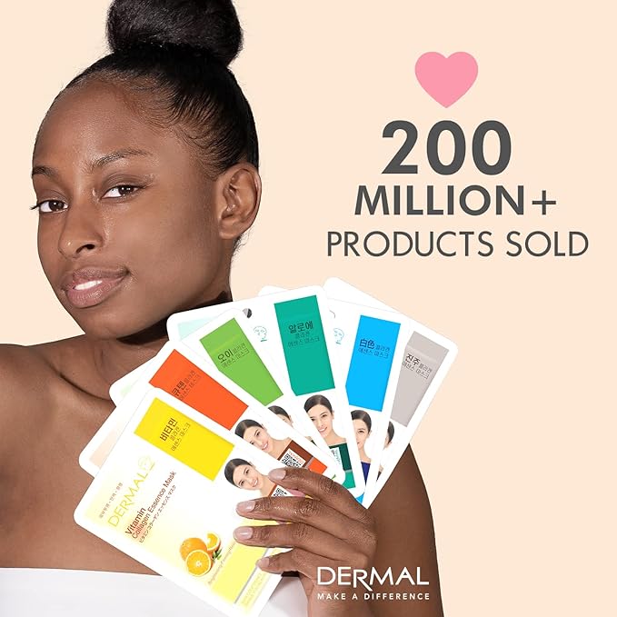DERMAL 32 Collagen Korean Essence Sheet Mask Variety Pack, A+B Set