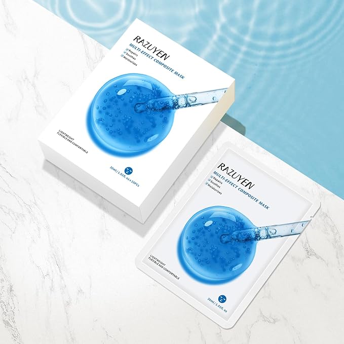 RAZUYEN Soothing Face Sheet Mask for Sensitive Skin, 10 Sheets