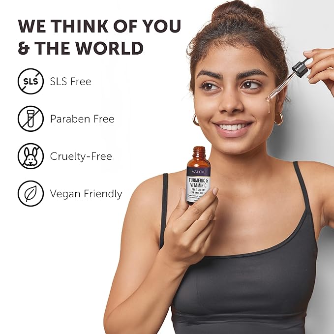 VALITIC Vitamin C Serum for Face - Dark Spot Glowing Skin Radiance Booster, Brightening Face Serum, Skin Care with Niacinamide, Hyaluronic Acid, Collagen, Kojic Acid, Turmeric - 1 fl oz