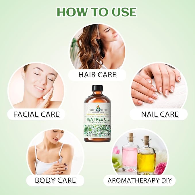 EVOKE OCCU Tea Tree Oil for Skin, Face, Toenail, Hair