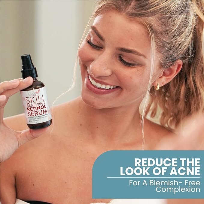 Retinol Serum for Face with Hyaluronic Moisture Complex Lightweight Night Serum for Smoother, Radiant-Looking Skin | Helps Minimize the Appearance of Fine Lines & Uneven Tone 2 oz 2 Pack