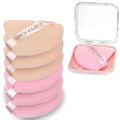 CUPID CARE 6 Pcs Triangle Powder Puff with 2 Travel Cases, Setting Powder Puffs for Face Powder and Foundation, Velour Makeup Puff for Loose Powder Body Powder, Skin-Friendly, Beauty Makeup Tools