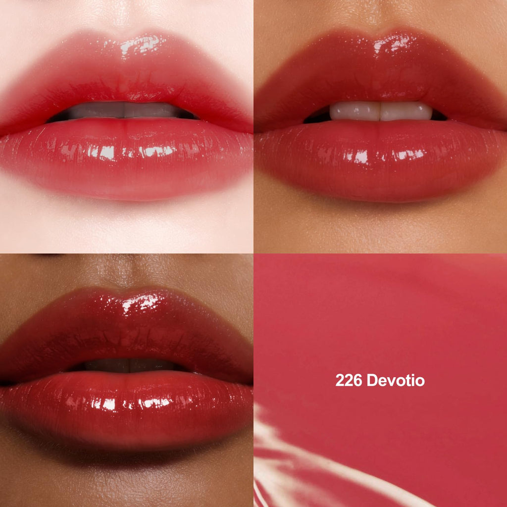 DINTO Blur-Glowy Lip Tint (226 Devotio) – Dewy Finish Glowy Korean Lip Tint, Long Lasting All Day Stain, Warm Bright Red, Vegan & Cruelty-Free, 0.11 fl oz
