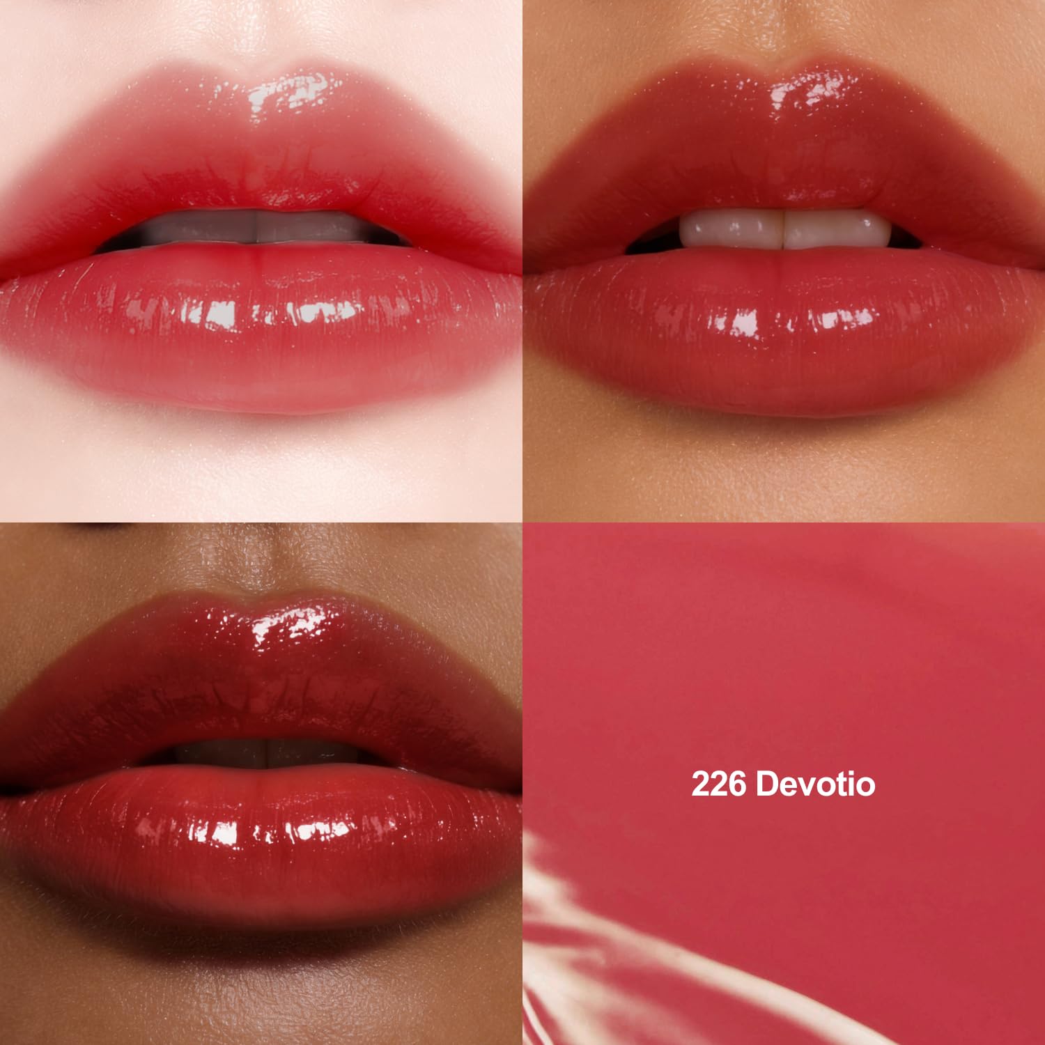 DINTO Blur-Glowy Lip Tint (226 Devotio) – Dewy Finish Glowy Korean Lip Tint, Long Lasting All Day Stain, Warm Bright Red, Vegan & Cruelty-Free, 0.11 fl oz