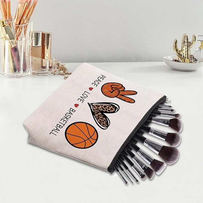 CEASQVAA Basketball Gifts for Women - Cosmetic Bag Gifts for Players, Fans & Friends - Travel Makeup Pouch