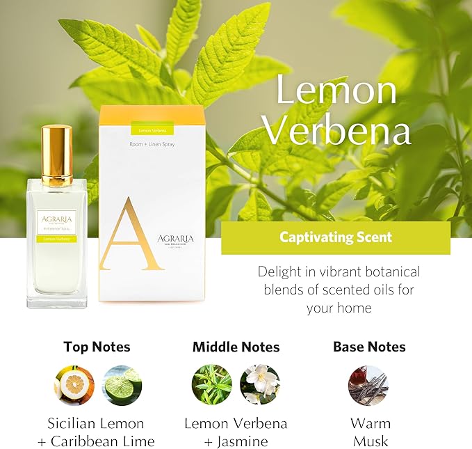 AGRARIA Lemon Verbena Room & Linen Spray, Fabric Freshener