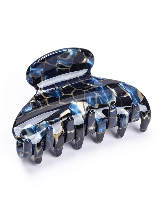 Prettyou Handmade Celluloid Acetate French Design Barrettes Tortoise Shell Claws Hair Claw Luxury Fashion Accessories Hair Clip for Women (jade white)